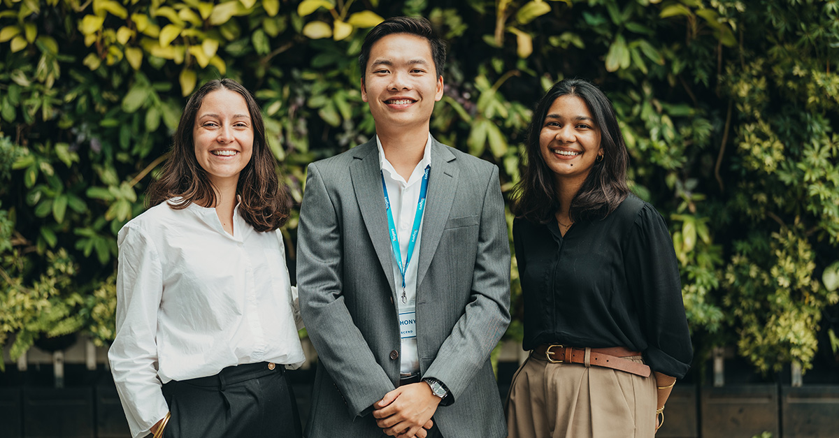 Raphaëlle Desvaux De Marigny-Cayeux, Talent Specialist at Rogers and Programme Coordinator, Anthony Kwok Yin Siong Yen, Sustainability Officer at Veranda Resorts, and Mehreen Nohur, Sustainability Manager at Veranda Resorts.